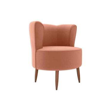 Imagem de Poltrona Decorativa Premium Redonda Savana Matrix, VELUDO FERRUGEM