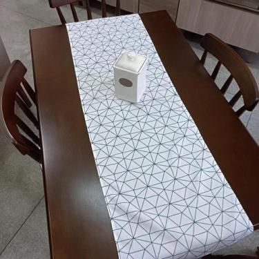 Imagem de Caminho de mesa 40 x 1,45 - branco + verde - DIAS DECOR