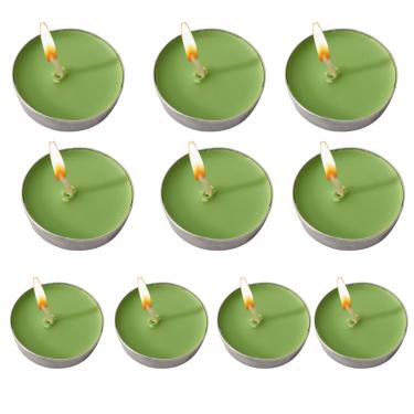Imagem de Kit 10 Velas Verde Rechaud Parafina Decoração
