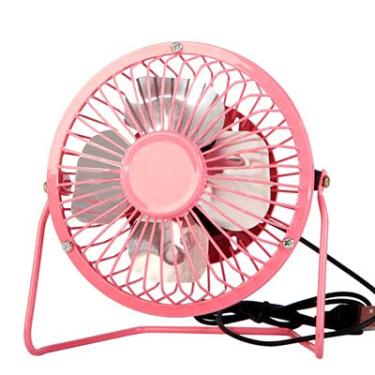 Imagem de Pacote com 1 mini cabo USB sem bateria, ventiladores de plugue para casa, escritório, quarto, rosa