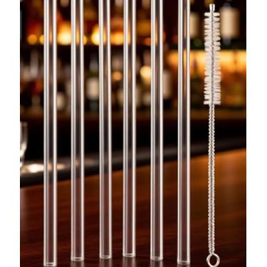 Imagem de Canudo de substituição compatível com Stanley Copo de copo de 850 g, pacote com 6 canudos reutilizáveis com escova de limpeza, plástico, transparente (branco)