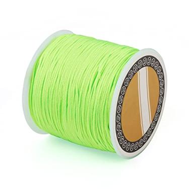 Imagem de 100 jardas/rolo 0,8 mm fios trançados de nylon verde gramado chinês cordão de nó joias cordão de miçangas para artesanato faça você mesmo pulseiras de macramê Kumihimo suprimentos para fabricação de