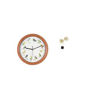 Imagem de Fenteer Relógio de Parede de Pássaro Canoro, Estátua de Ferro, Arte Decorativa, Relógio Pendurado, Escultura Colecionável, Ornamento de Mesa para Cozinha, Dec