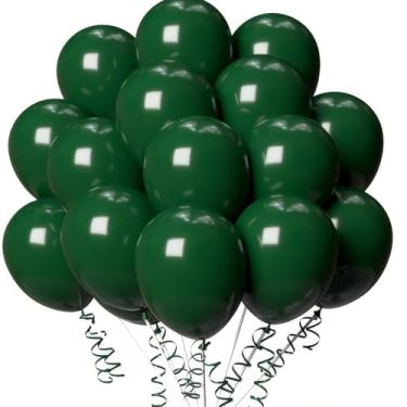 Imagem de Pacote com 20 balões de látex verde-floresta de 30,5 cm para aniversário, casamento, chá de bebê, formatura, revelação de gênero de noivado, aniversário, Natal, decorações de festas de fim de ano