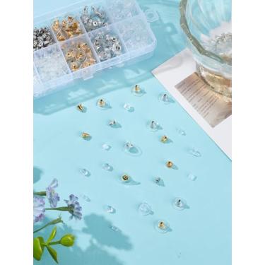 Imagem de 540 peças de kits de busca de joias faça-você-mesmo, cravação de strass de plástico, brincos de orelha de platina e de plástico dourado para fabricação de joias, acessórios de artesanato