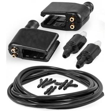 Imagem de Click&Fit Bocais de spray de lavagem de para-brisa para Mercedes Sprinter, Ford Transit, Freightliner, VW Crafter, Chevy Express, Peterbilt; Bocais de limpador universal ajustáveis de 3 vias