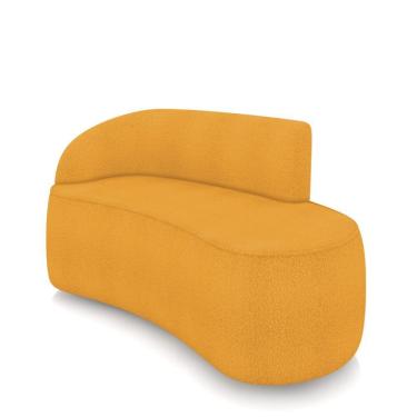 Imagem de Sofá 2 Lugares Orgânico 140 Cm Morgan Bouclê Mostarda D03 - D'rossi