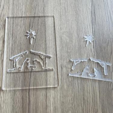 Imagem de Modelos de fresadora de lanterna de Natal, guia de acrílico de 20 cm para escultura em madeira de Natal (Cena da atividade)