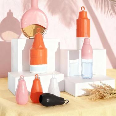 Imagem de Conjunto de manga de garrafa de silicone com fivela para acessórios de viagem, capa de garrafa de viagem e protetor para recipiente de higiene pessoal