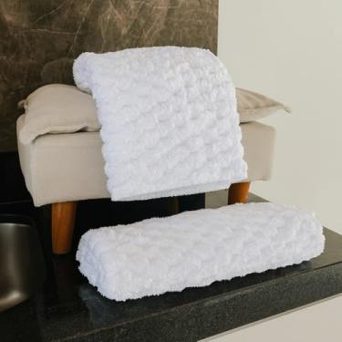 Imagem de Kit 2 Toalhas de Banho Luxo Microfibra Grande e Macia 140x70cm – Secagem Rápida e Confortável (Branco)