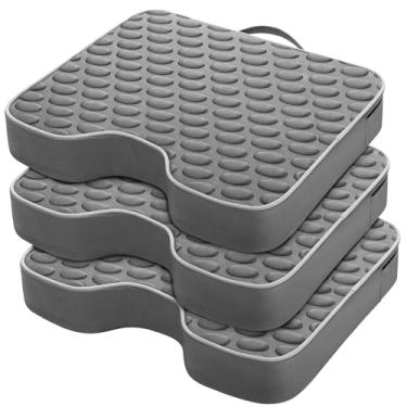 Imagem de Almofadas de assento de estádio – Almofadas portáteis com espuma de alta densidade extra grossa de 6,3 cm e pontos de massagem, almofadas de assento modernas ao ar livre para eventos esportivos