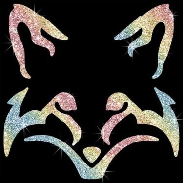 Imagem de Adesivo de decalque com glitter de PVC autoadesivo de raposa cintilante para carros, laptops, motocicletas, parede, janela, bagagem, capa de arranhão, porta multisuperfície (colorido)