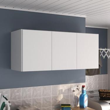 Imagem de Armário de Lavanderia Aéreo Multiuso 3 Portas Multimóveis Mpf5041 Branco