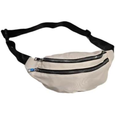 Imagem de Pochete Esportiva com 2 Compartimentos – Leve, Impermeável e Ajustável | Ideal para Corrida, Academia e Caminhada | Zíper Resistente, Design Ergonômico e Confortável (Branco)