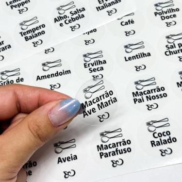 Imagem de SPORTINOX, 90 Etiquetas Para Temperos Adesivo Talheres Transparente3x3