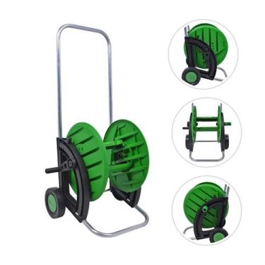 Imagem de Suporte Carrinho Enrolador de Mangueira Jardim Com Rodinhas Trapp, EM-