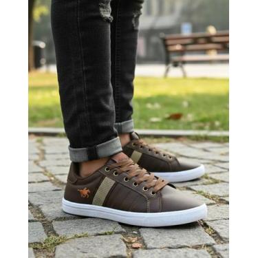 Imagem de Tênis Casual Masculino Polo Energy Detalhe Basic, 39, Marrom