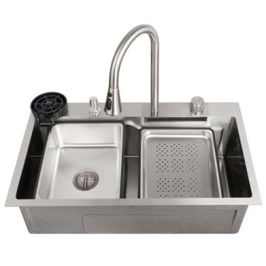 Imagem de Cuba Cascata Gourmet Premium Aço Inox 304 Com Torneira Icb18 - inovart