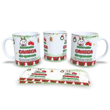 Imagem de Caneca de Natal Festiva, Porcelana Branca com Design Natalino, Decoração em Vermelho e Verde, Presente de Feliz Natal (15351)