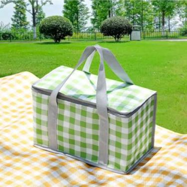 Imagem de Bolsa Térmica Dobrável 12L Portátil Praia e Camping Cooler Viagem (Verde)