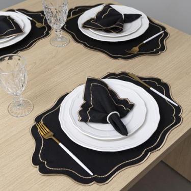 Imagem de Kit 24 Pçs 12 Lugares Mesa Posta Sousplat Jogo Americano Realeza Borda