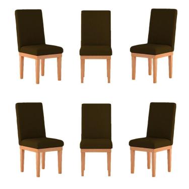 Imagem de Kit 6 Cadeiras Para Mesa De Jantar marrom