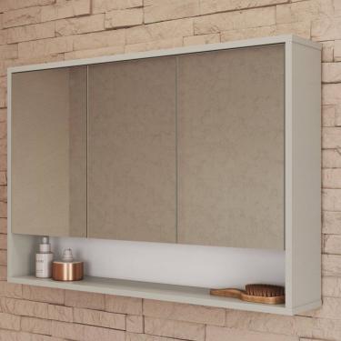 Imagem de Armário de Banheiro Bari 3 Portas com Espelho Arenas - Art In Móveis
