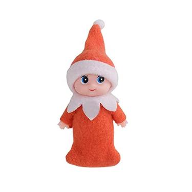 Imagem de JHBEMAXS Kawaii Mini Baby Elf Dolls Saco de Dormir Pequenos Brinquedos de Pelúcia Decoração de Prateleira para Crianças Adultos (Laranja)