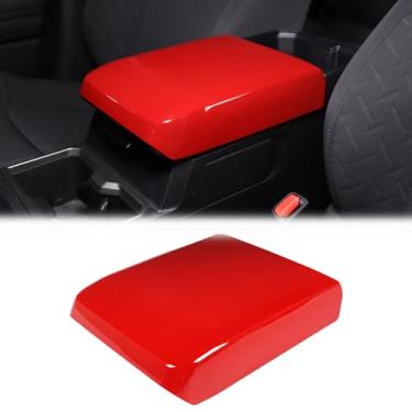 Imagem de Heutamo Capa de descanso de braço para console central compatível com Toyota Tacoma 2025 2024 protetor de almofada de tampa de console acessórios internos (vermelho)