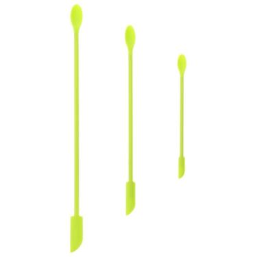 Imagem de FRCOLOR Conjunto de 3 Mini Espátulas de Silicone Com Longo – Raspadores para Cosméticos E Uso Na Cozinha (verde)