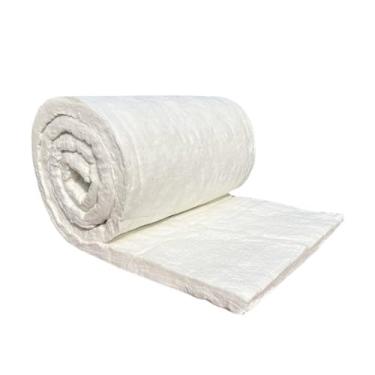 Imagem de CFMAIF Cobertor isolante de fibra cerâmica, isolamento de alta temperatura 2300F, cobertor isolante à prova de fogo para fornalhas forjadas (tamanho: 610 mm x 3,6 m, cor: espessura: 50 mm)