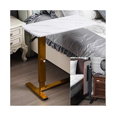 Imagem de Mesa de mesa para laptop, mesa de computador, mesa lateral, mesa sobre cama (cor: padrão de mármore 2, tamanho: 85 x 45 cm) (grão de mármore 80 x 40 cm)