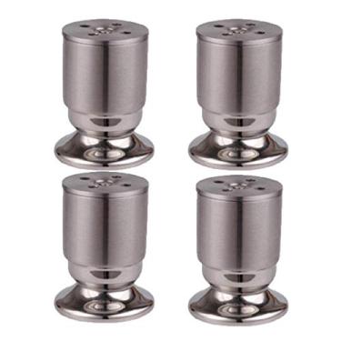 Imagem de Pernas de móveis pernas de mesa de metal pés de móveis pés de aço inoxidável peças de substituição de móveis pernas de sofá pernas de mesa pernas armários de cama 4 peças, prata (6 cm)
