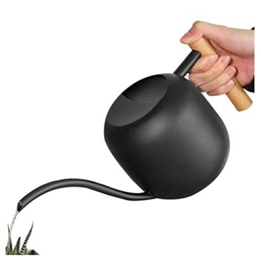 Imagem de ZABEES Regador de plantas 1,2l Preto Bico Longo Regador Pequeno Pote de Rega Retro Metal Jardinagem Regador Aço Inoxidável Chaleira de Jardim Equipamento de Rega