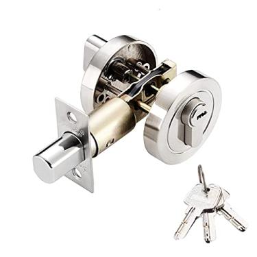 Imagem de Cilindro de liga de zinco único fechadura aberta fechadura de porta guarda de segurança parafuso morto com chaves para ferragens de porta de madeira (tamanho: A) ()