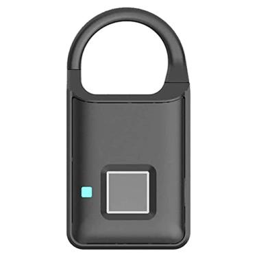 Imagem de Trava de impressão digital | Cadeado de segurança inteligente com impressão digital para armário, mala, bagagem de viagem e muito mais | IP66 à prova d'água e poeira | Resistência à tração da manilha