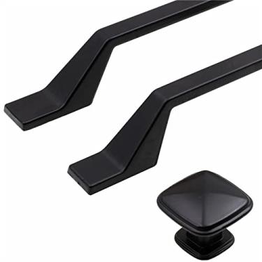 Imagem de Puxador de gaveta de armário preto puxador de porta de guarda-roupa moderno minimalista armário areia preto alça de móveis 1 peça acessórios de móveis (cor: 9029-15)