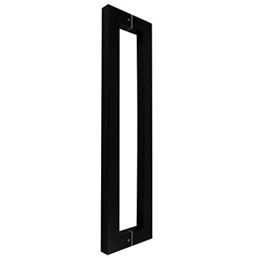 Imagem de Maçaneta de porta de tubo quadrado de aço inoxidável preto elegante e simples puxador de porta de vidro puxador deslizante celeiro 3 comprimentos (preto 1200 × 1162 mm)