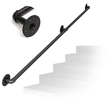 Imagem de FZZIBQYR Rampa de escada interna/externa, rampa de escada, suporte para escada, 100 cm, 150 cm, 180 cm, 2 m, 2,2 m, 2,8 m, corrimão de escada | barra externa de apoio para corrimão de ferro forjado
