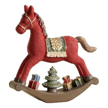 Imagem de Fxzqgnh Estatueta de Cavalo de Balanço, Escultura de Animal, Decoração de Natal, Item de Colecionador, Enfeite de Mesa para Quarto, Lareira, Guarda-roupa, Pre