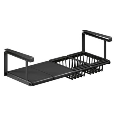 Imagem de Cesta de armazenamento embaixo da prateleira, organizador de armário de cozinha, cesta retrátil sob a mesa para estúdio, dormitório, despensa, lavanderia, banheiro, trailer, armário e organização de