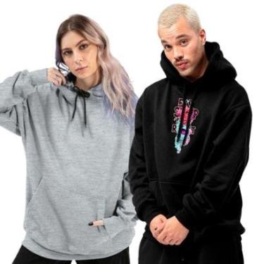 Imagem de Kit 2 Blusas De Moletom Com Capuz Modelo Canguru Unissex-Unissex