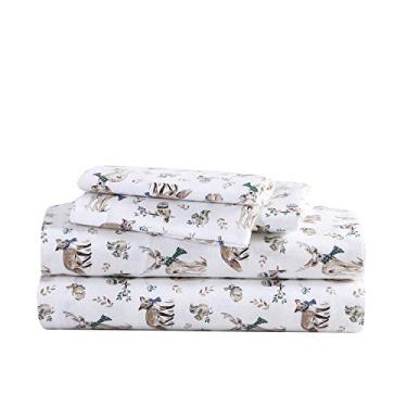 Imagem de Eddie Bauer - Lençóis completos, conjunto de cama de flanela de algodão, escovado para maior maciez, decoração aconchegante da casa (amigos da terra da natureza, completo)