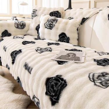 Imagem de HGTRH Capa de sofá secional em forma de L com 6 assentos, capa de sofá 6, 7, 4, almofada, compatível com animais de estimação, de pelúcia gradiente, lavável na máquina, sem fiapos e fronha branca