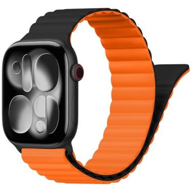 Imagem de Pulseira magnética para Apple Watch séries 11/10/9/8/7/6/5/4/3/SE/2nd/Ultra 2/3 de 40 mm, 44 mm, 42 mm, 46 mm, 49 mm, 45 mm, 41 mm, 48 mm, 38 mm
