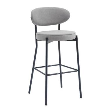 Imagem de Banqueta De Cozinha Eva Tecido Rivatti - Cinza