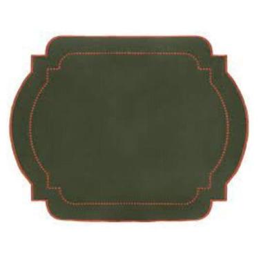 Imagem de Jogo Americano Verde Com Laranja 45X45 Nylon - Decortextil