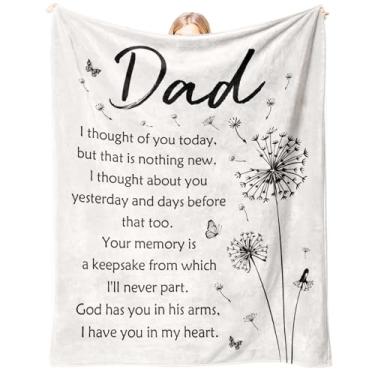 Imagem de Glydein Presentes de luto memorial para perda do pai, cobertor memorial de flanela macia para perda de simpatia do pai, lembrança condolências simpatia ideia de presentes em memória do pai, 127 x 152