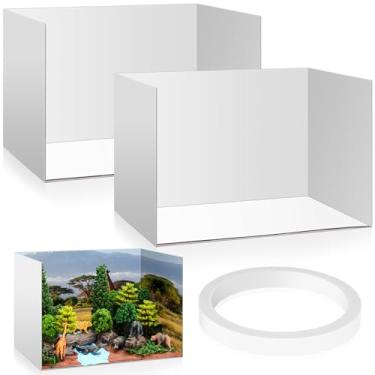 Imagem de AceOrbit Pacote com 2 kit de diorama, estojo de exibição extra grande para projetos de diorama, caixa de papelão com fitas dupla face para brinquedos artesanais DIY, 40 x 33 x 21 cm