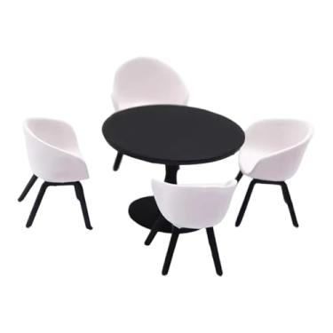 Imagem de simhoa Conjunto de mesa e cadeiras em miniatura, escala 1/64. Conjunto de mesa e cadeiras de escritório criativo, moderno, modelo de mobília em, Style B